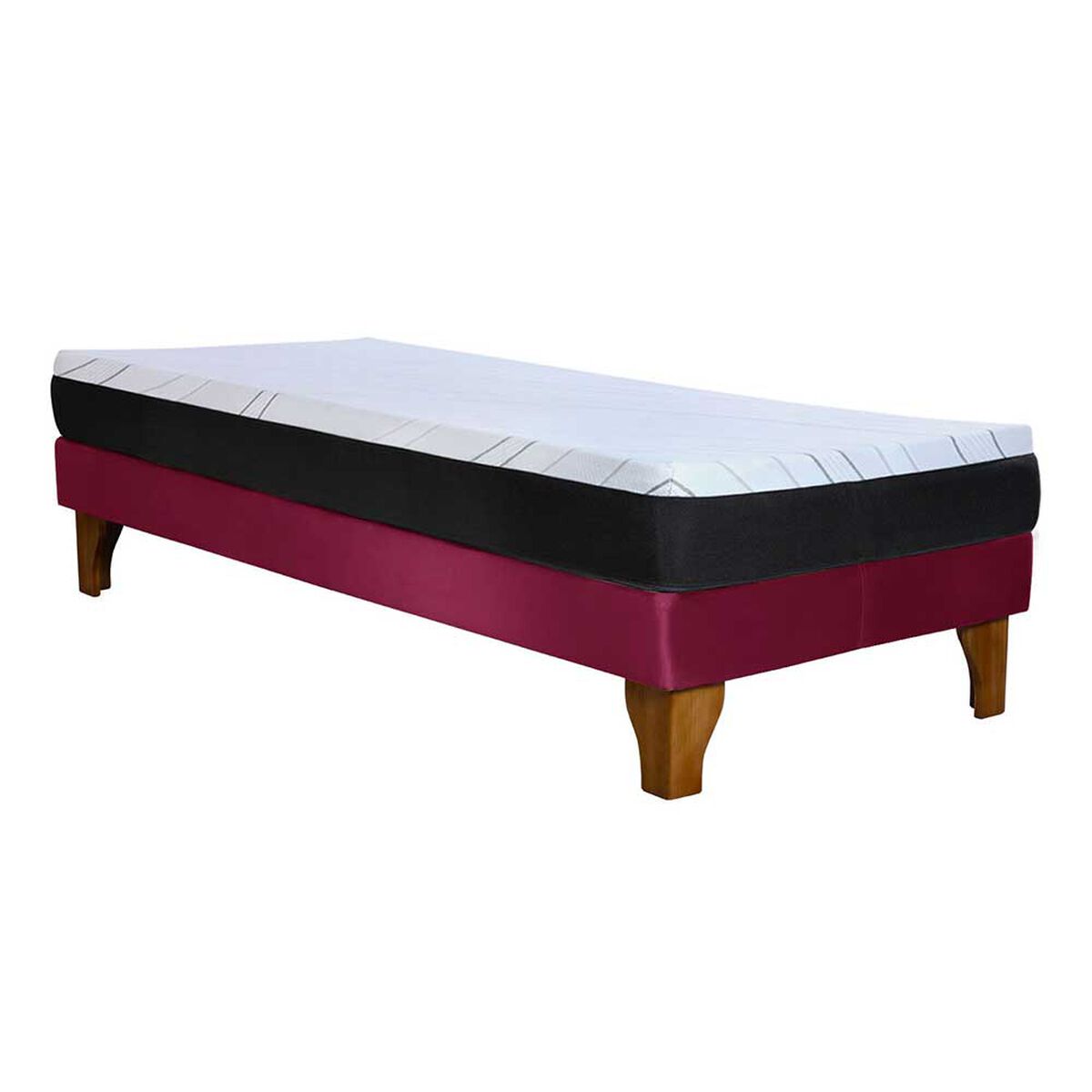 Cama Europea Latam Home 1,5 Plazas Zen Pro Burdeo