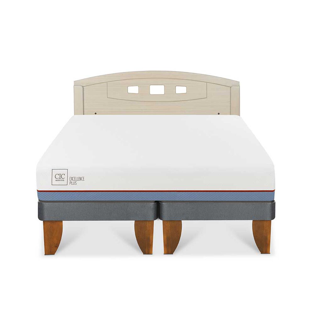 Cama Europea CIC Base Dividida 2 Plazas Excellence Plus + Respaldo Gales Alpino