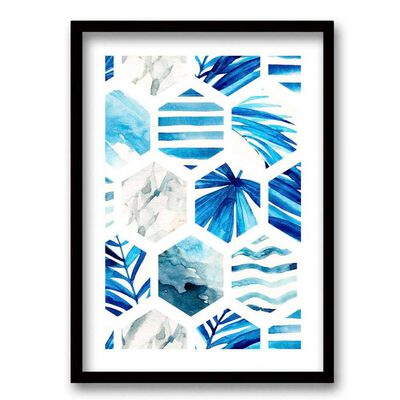 Imagen 1 del producto Cuadro Decorativo Retela Acuarela Hexagonal 70 x 50 cm