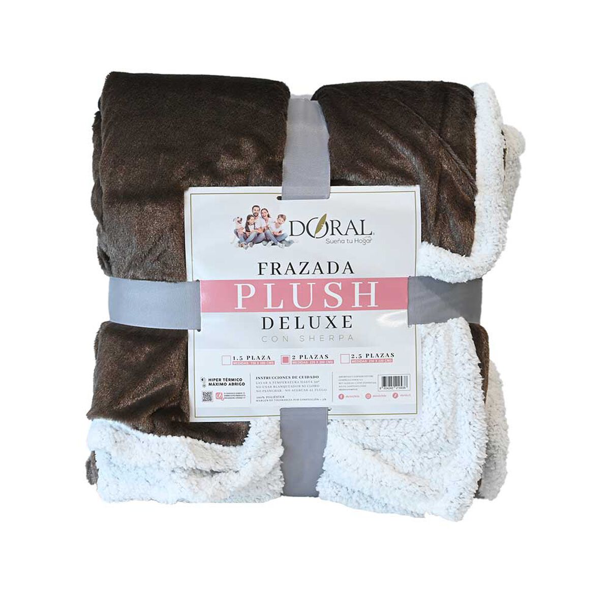 Frazada Poliéster Doral 2 Plazas Deluxe Café
