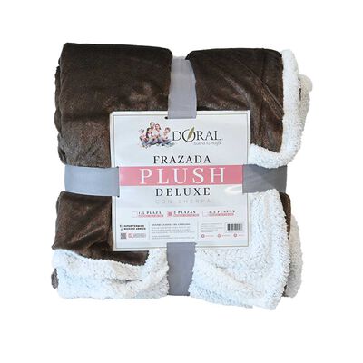 Imagen 1 del producto Frazada Poliéster Doral 2 Plazas Deluxe Café