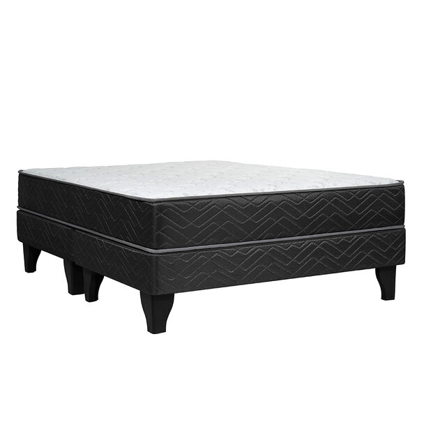 Cama Europea Celta Base Dividida 2 Plazas Active + Set Textiles + Almohadas