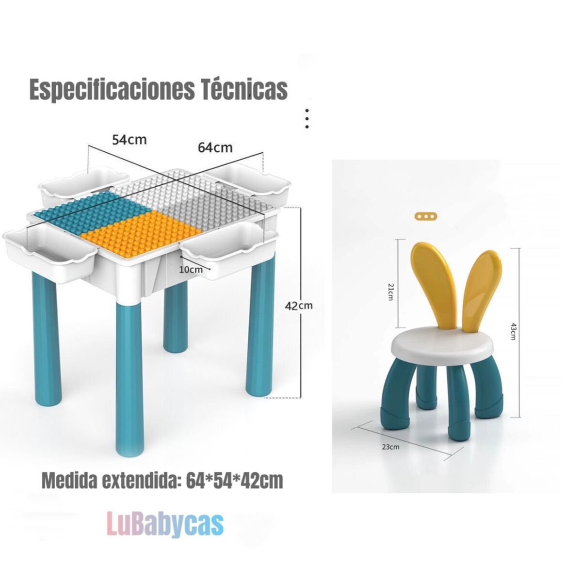 Mesa de Bloques 350 54 x 64 cm LuBabycas
