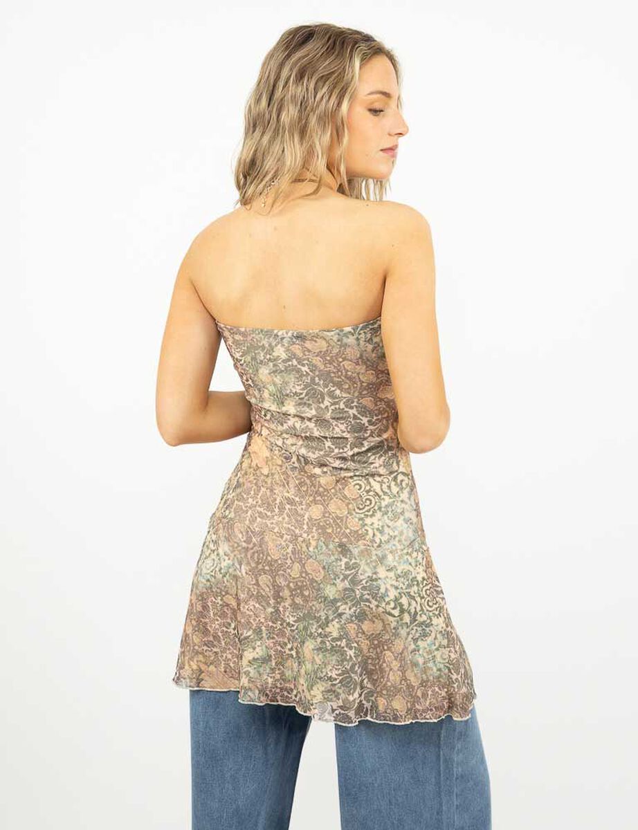Vestido Mini Strapless Mujer Icono