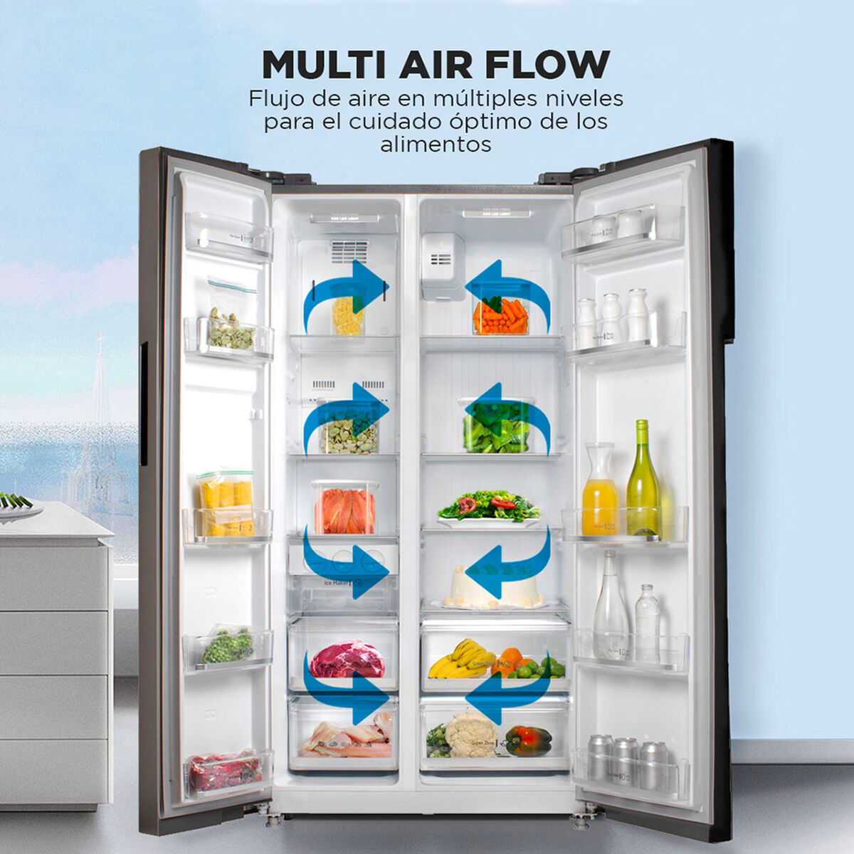 Refrigerador Side By Side Midea MRSBS-5300G689WE 527 lt