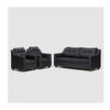 Juego de Living Almore Noruega Sof&aacute; 3 Cuerpos + Dos Sillones 1 Cuerpo Negro