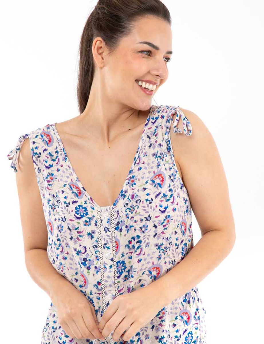 Blusa Estampada Sin Mangas Mujer Alma