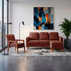Seccional Intercambiable Latam Home Venecia 3 Cuerpos Chocolate + Sitial Munich Tela Chocolate