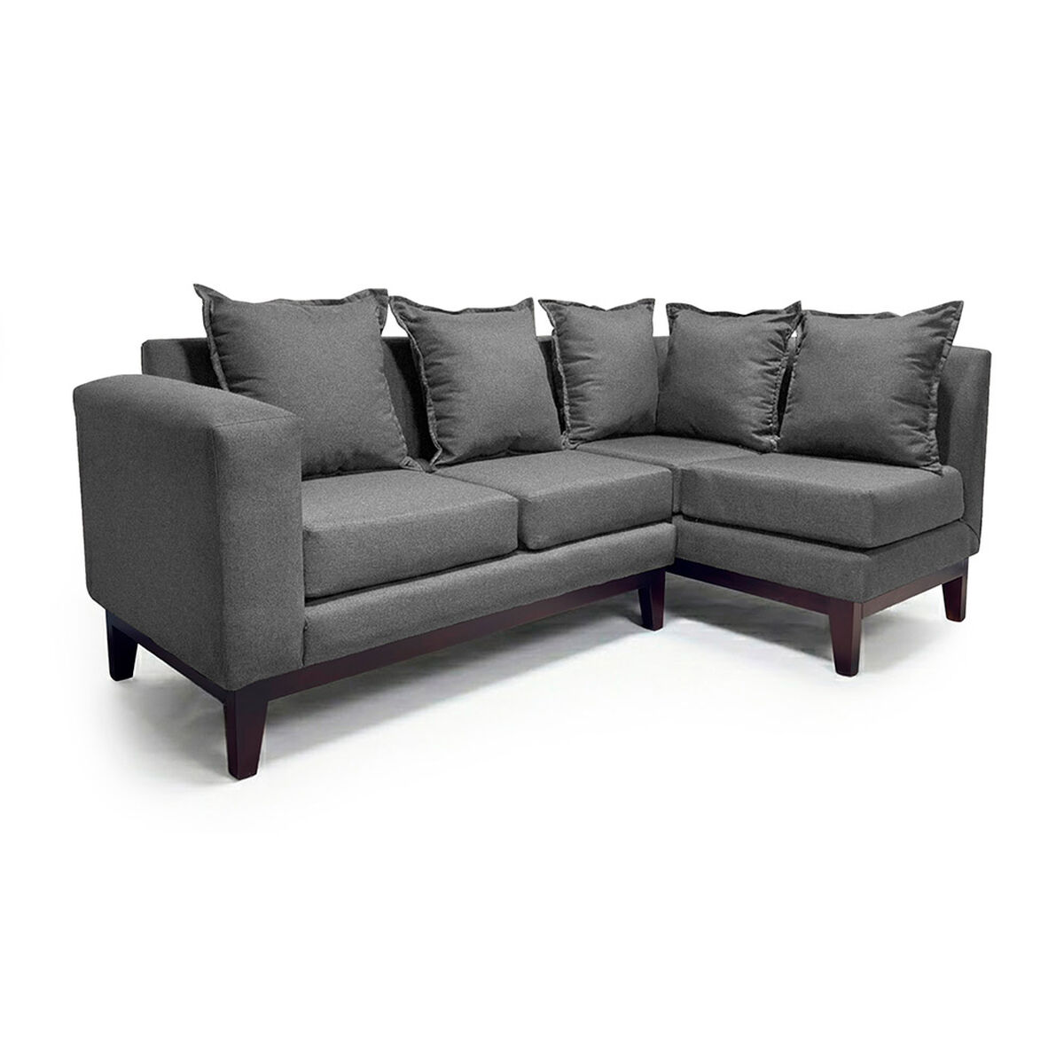 Seccional Derecho Living Factory Berlin 4 Cuerpos Gris