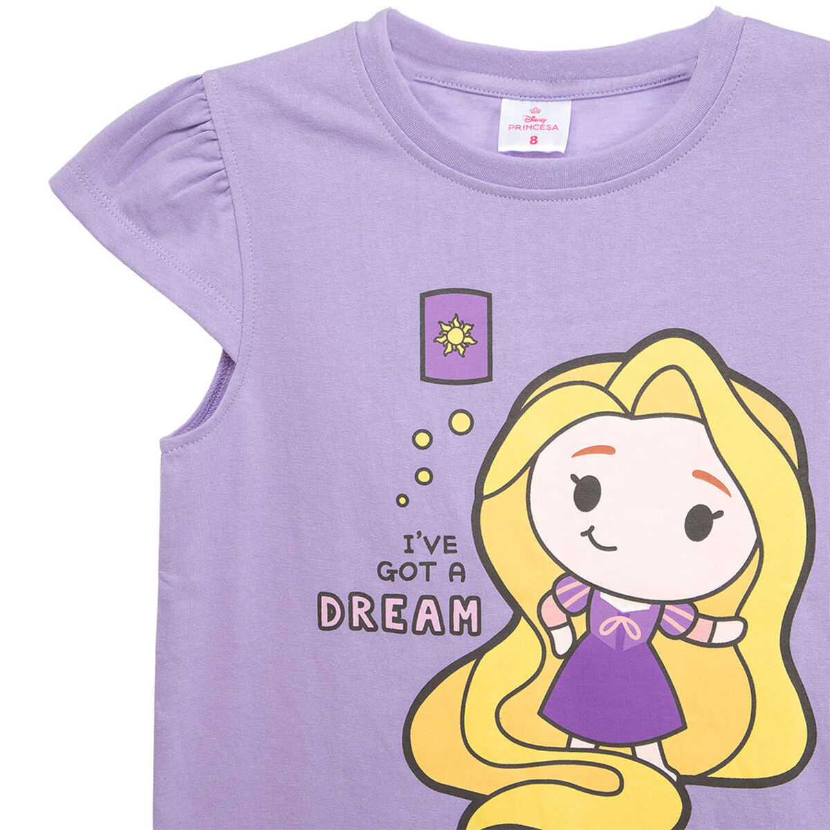 Polera Manga Corta Rapunzel Niña Licencias