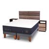 Cama Europea CIC Base Dividida 2 Plazas Súper Premium + Respaldo + Veladores