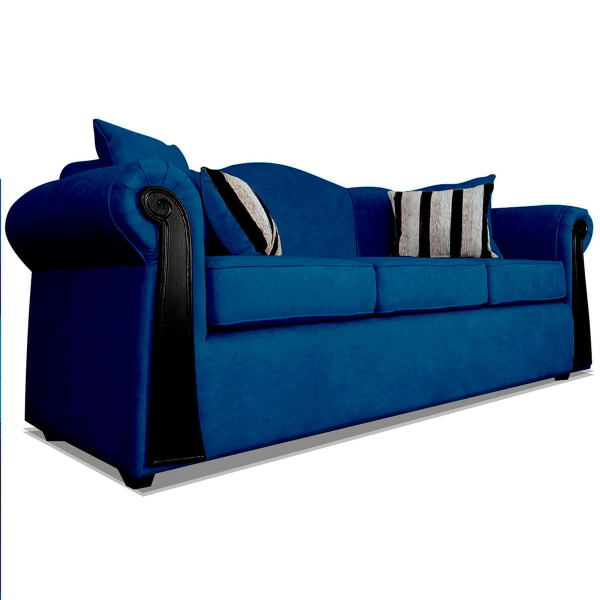 Juego de Living Elegant Michigan + Sitiales Tela 5 Cuerpos Azul