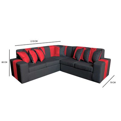 Imagen 2 del producto Sofá Secccional Muebles MYM Victor 4 Cuerpos Negro Burdeo