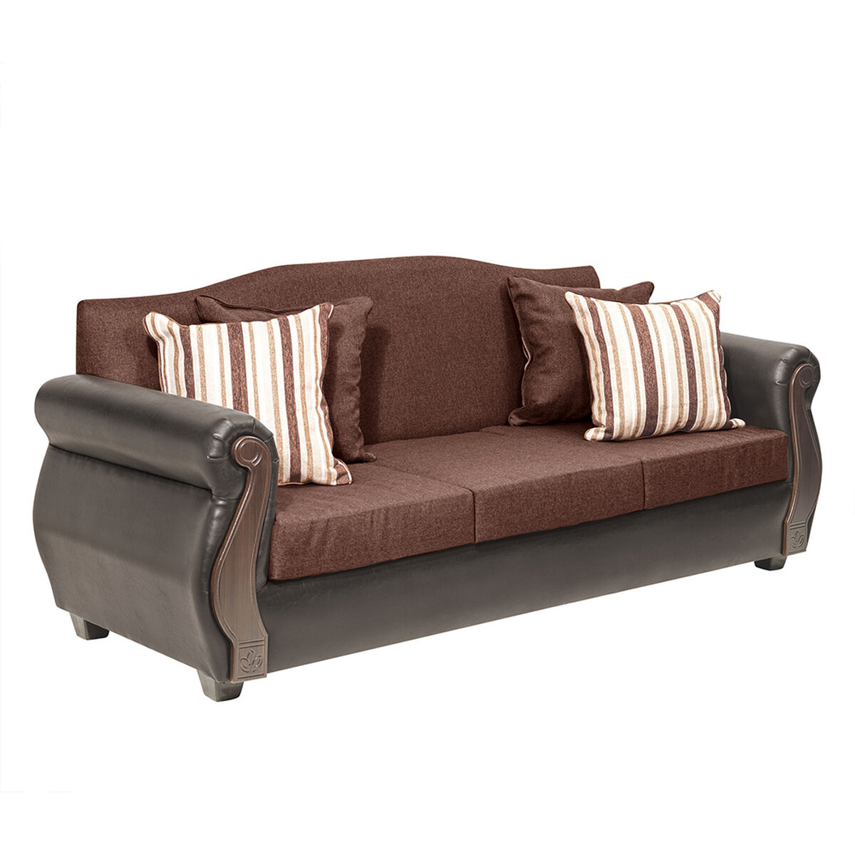 Juego de Living Innovamuebles New Bugambilia Sofá 3 Cuerpos + Dos Sillones 1 Cuerpo Chocolate
