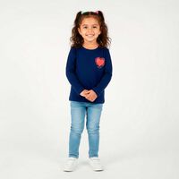 Polera Manga Larga Niña Chess Azul, Crudo, Morado, Rosado