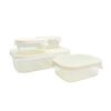 Set 4 Contenedores de Vidrio con Tapa Rectangular Doral Glass Tray