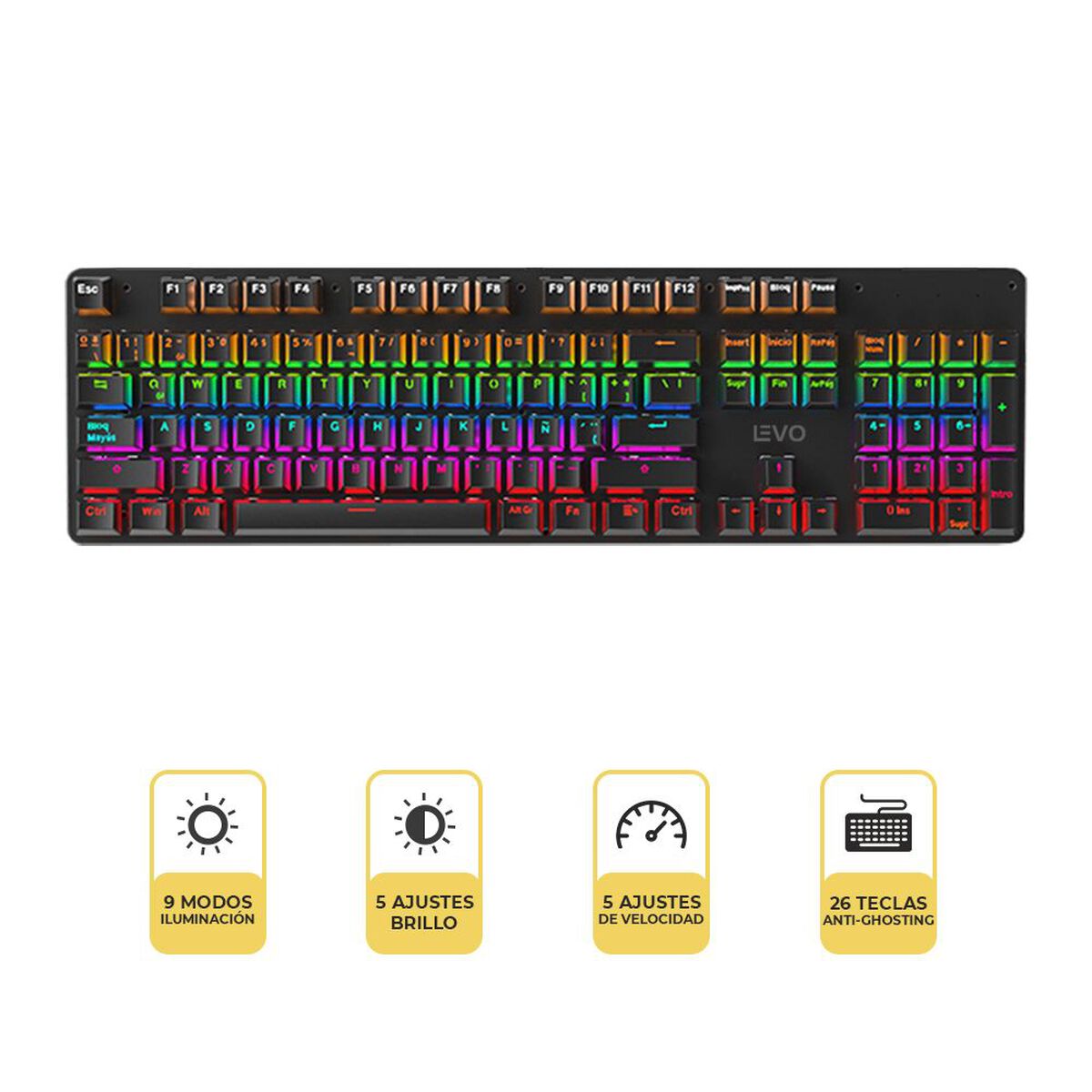Teclado Gamer Mecánico Levo Storm USB
