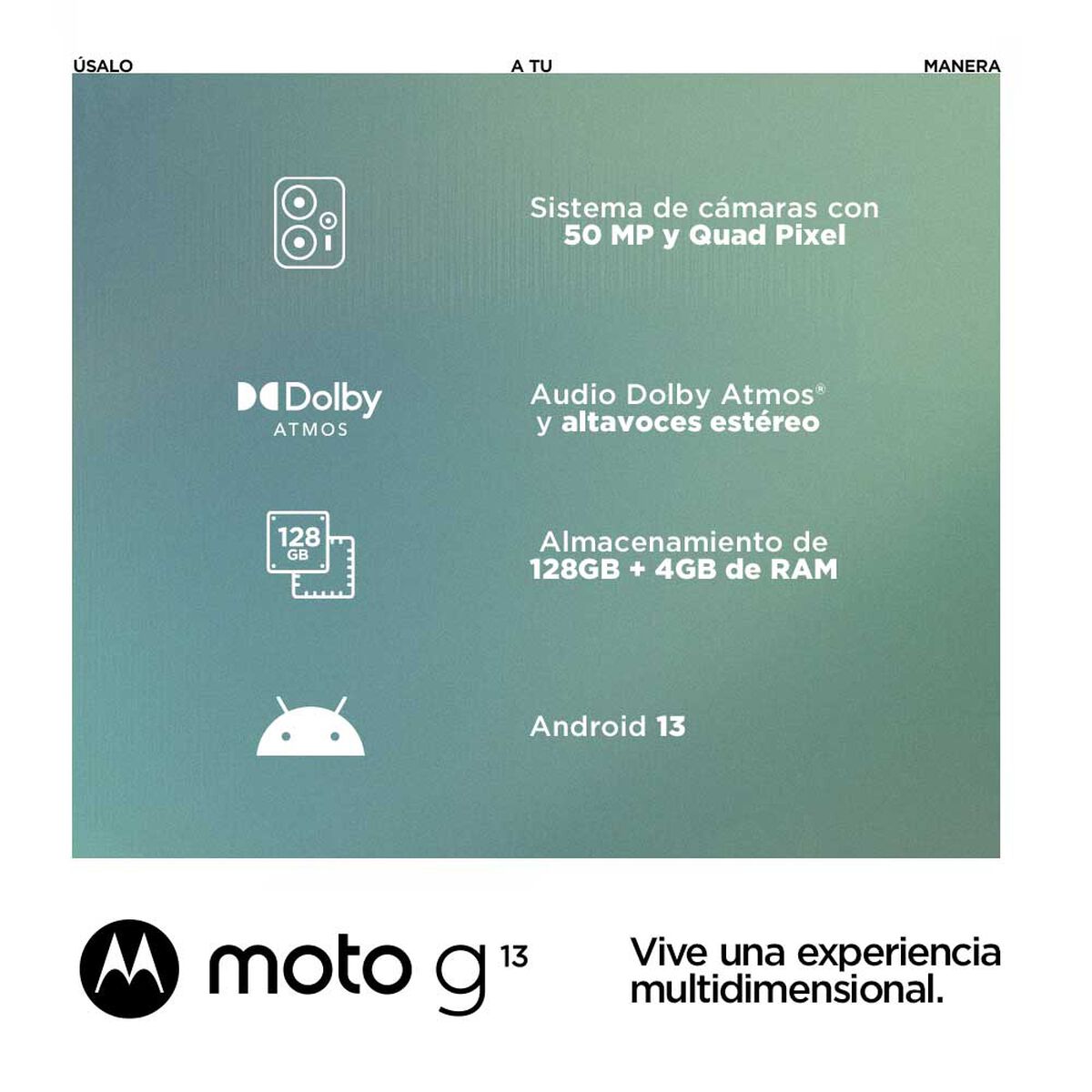 Celular Motorola Moto G13 128GB 6,52" Azul Wom