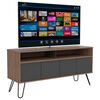Combo Rack TV 55" + Biblioteca + Bar Alto + Mesa Centro Vassel Miel Plomo Tuhome