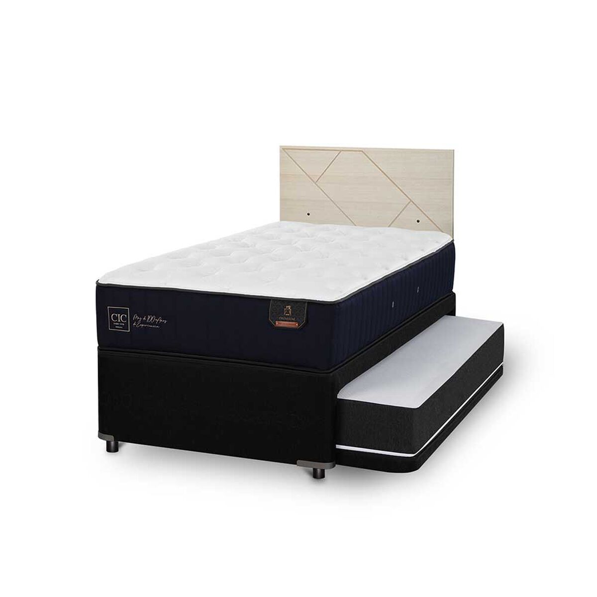Cama Nido CIC 1,5 Plazas Premium + Respaldo Villarrica Alpino