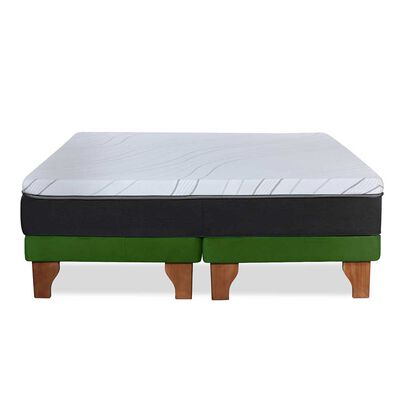 Imagen 2 del producto Cama Europea Latam Home Base Dividida King Zen Top Foam Visco Velvet Verde