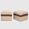 Juego de Living Almore Paris Sofá 3 Cuepos + Dos Pouf 1 Cuerpo Café Beige