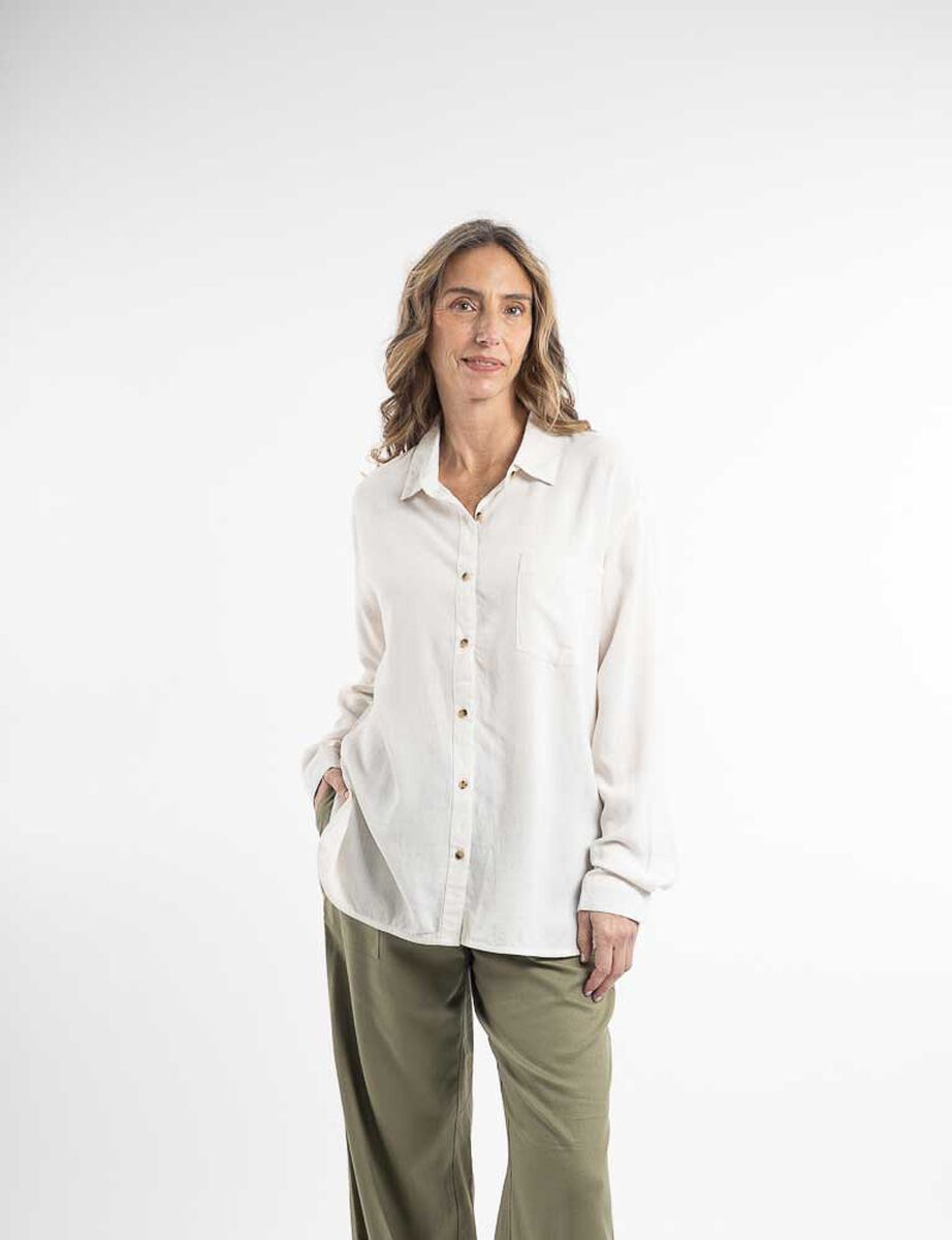 Blusa Lino Manga Larga Mujer Portman Club