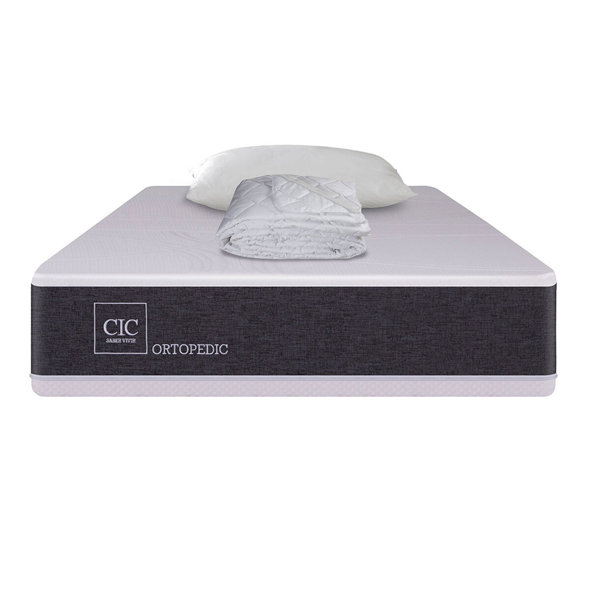 Colchón CIC 1,5 Plazas New Ortopedic + Almohada + Cubrecolchón