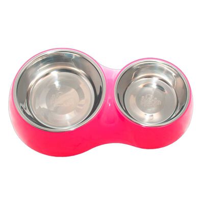 Plato Comida Agua Fucsia Para Perro L Mascan