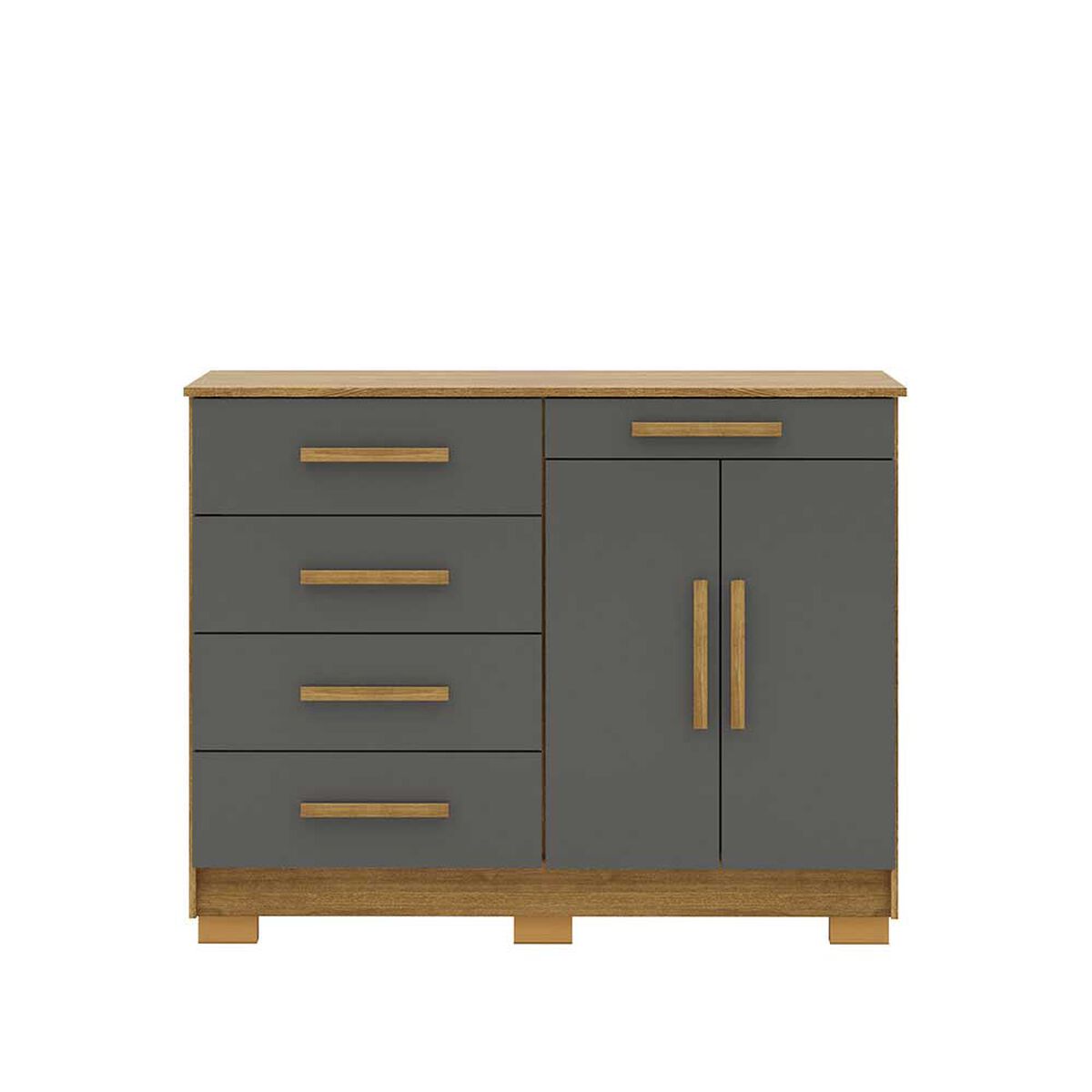 C&oacute;moda Vekkahome Americana 5 Cajones 2 Puertas Gris