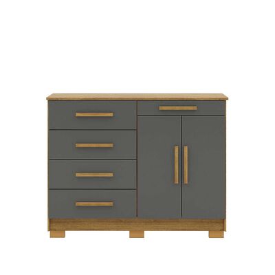 Imagen 1 del producto Cómoda Vekkahome Americana 5 Cajones 2 Puertas Gris