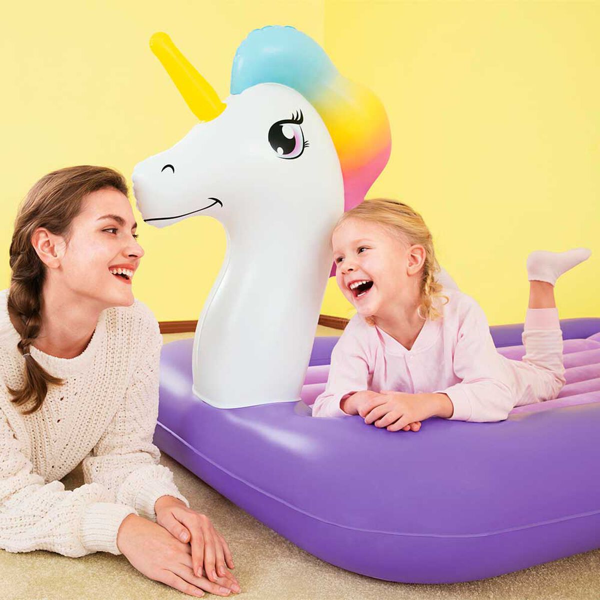Colchón Inflable Acuatico Unicornio Morado Bestway