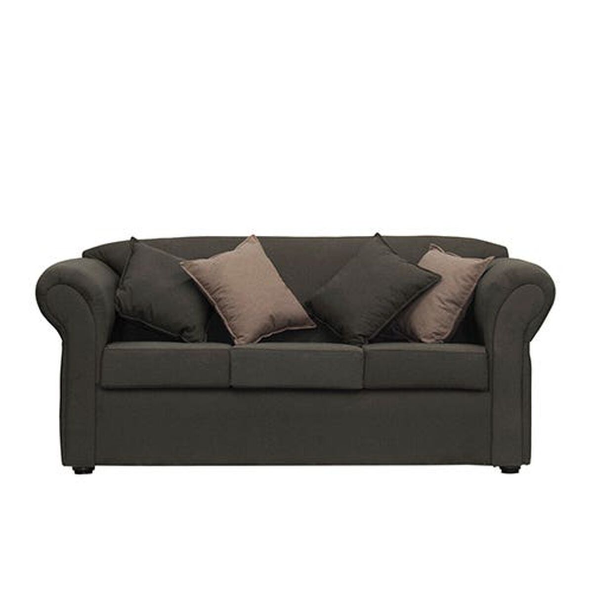 Juego de Living Essenza Amparo Sofá 3 Cuerpos + Dos Sillones 1 Cuerpo Gris Oscuro