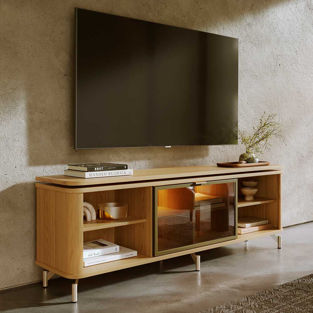 Rack TV Decocasa Lincoln Float hasta 75" Carvalho