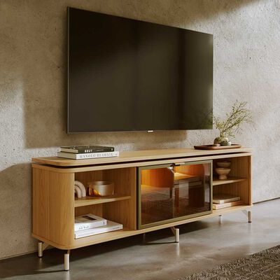 Rack TV Decocasa Lincoln Float hasta 75" Carvalho