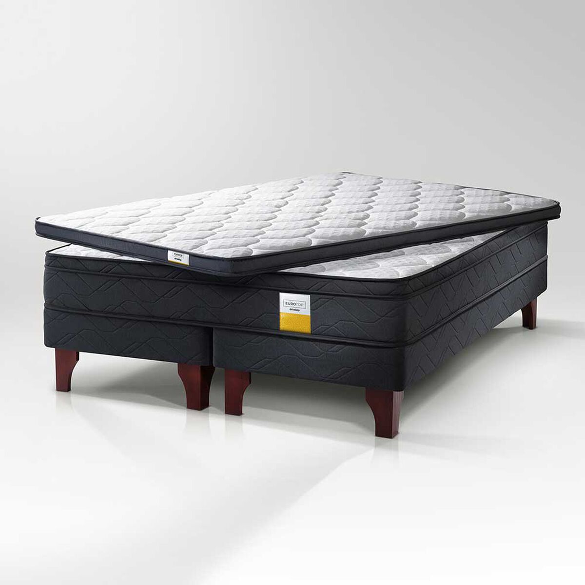 Cama Europea Drimkip Base Dividida King Eurotop + Topper