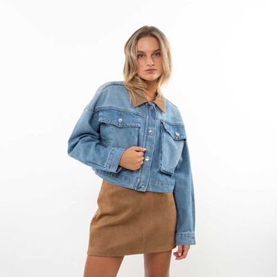 Chaqueta Crop Denim Mujer Icono