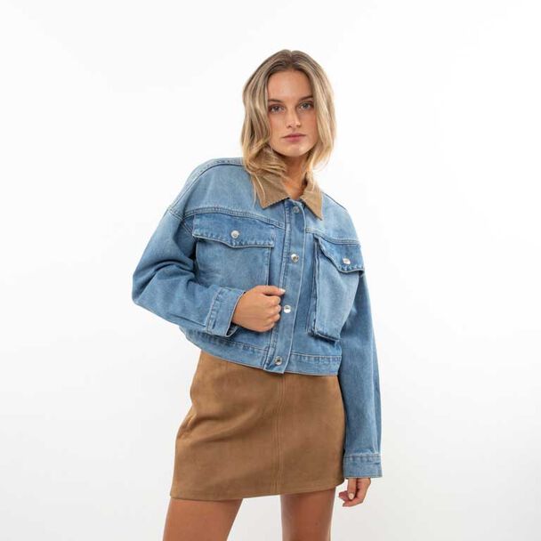 Chaqueta Crop Denim Mujer Icono