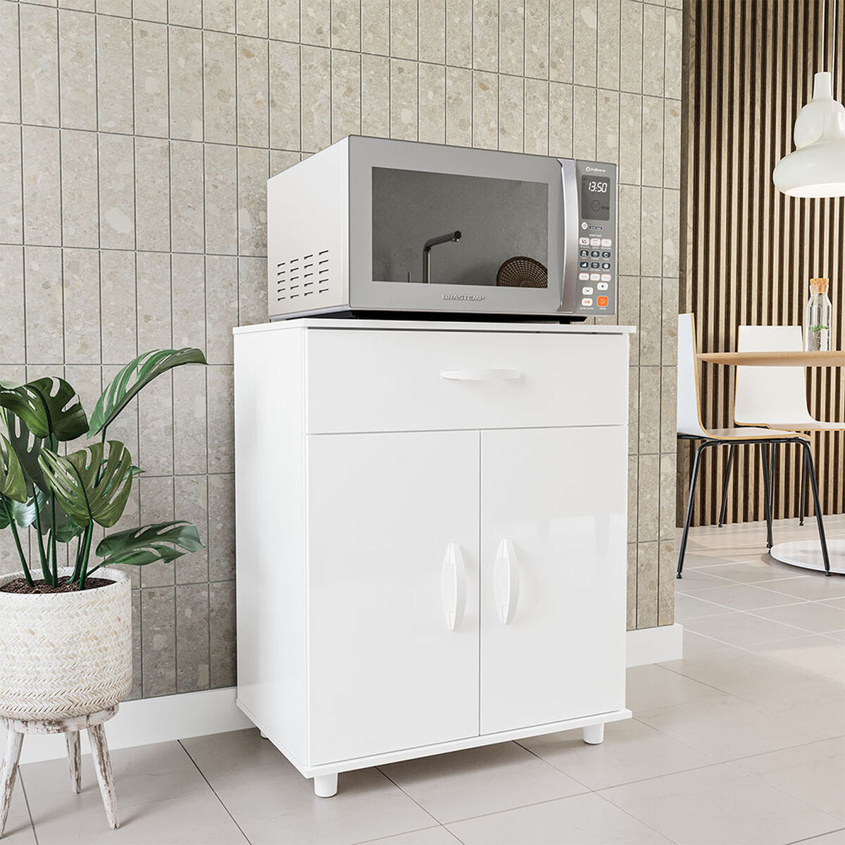 Mueble Auxiliar Vekkahome Grecia 2 Puertas Blanco