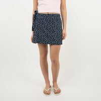 Falda Short Mujer Icono Color-1, Fucsia, Negro