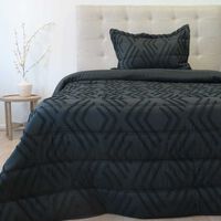 Plumón Doral 1.5 Plazas Touch Nebula Liso Negro