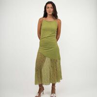 Vestido Maxi Sin Mangas Mujer Icono Verde