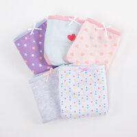 Pack 5 Calzón de Algodón Niña Chess Celeste, Gris, Rosado