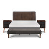 Cama Europea CIC Curve King Balance + Respaldo Baker + 2 Veladores Niger