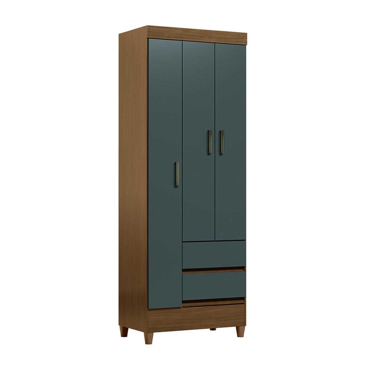 Clóset Casanova Fit 3 Puertas 2 Cajones Café y Gris
