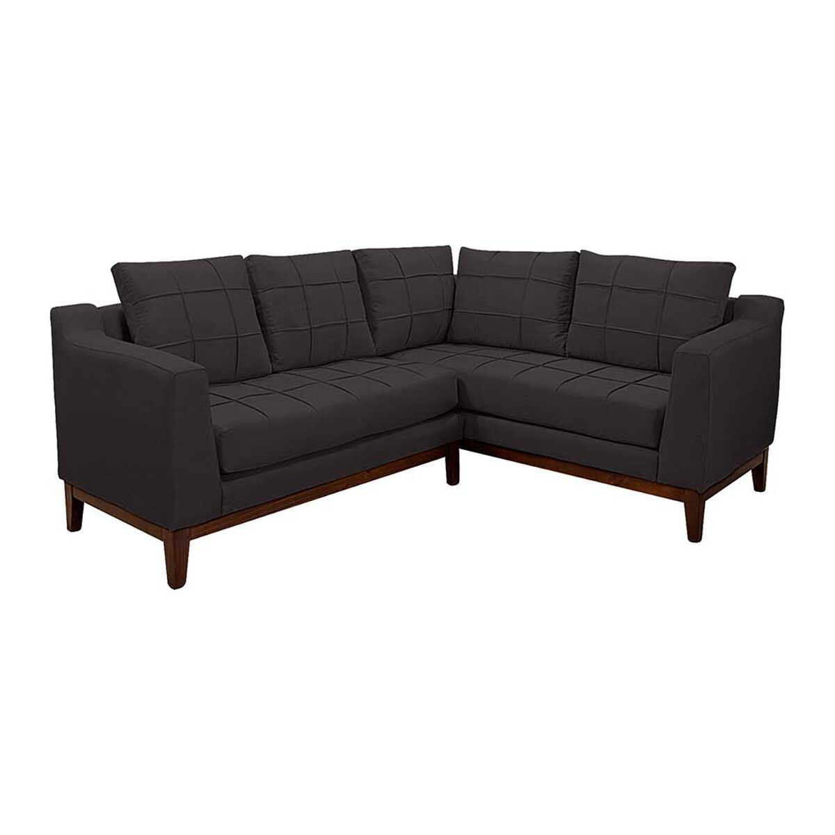 Sof&aacute; Seccional Derecho Living Factory Roble 5 Cuerpos Chocolate