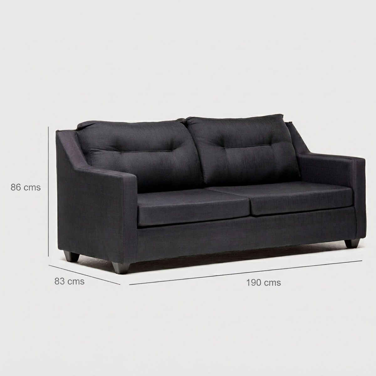 Juego de Living Almore Noruega Sof&aacute; 3 Cuerpos + Dos Sillones 1 Cuerpo Negro