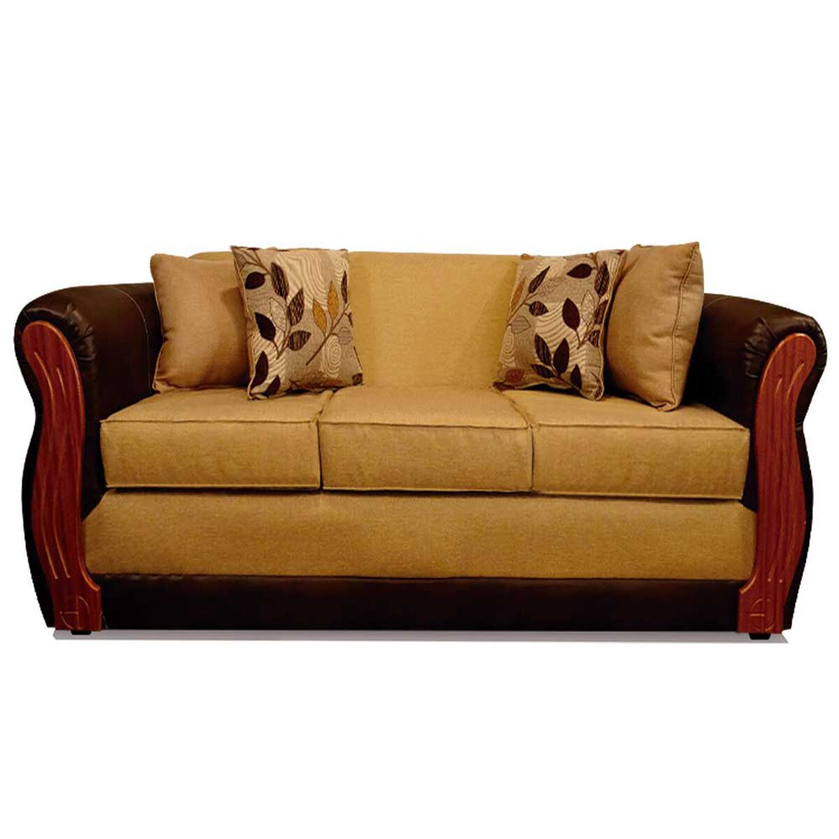 Sof&aacute; Elegant Detail Girona 3 Cuerpos Tela/PU Beige