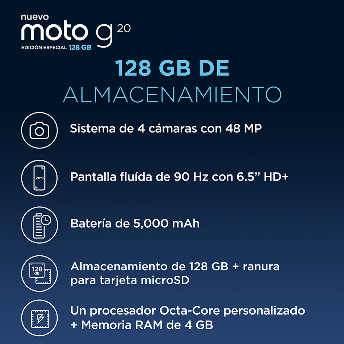 Celular Motorola Moto G20 128GB 6,5" Verde Liberado