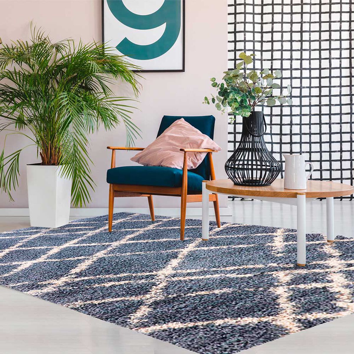 Alfombra Dib Shaggy Design 180 x 275 cm Verde